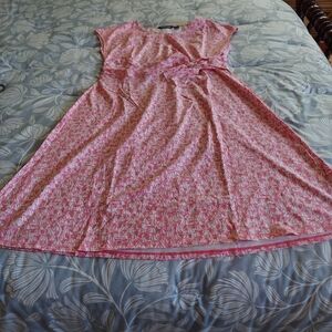 Lands End Womens pink sheath sailboat dress NWT